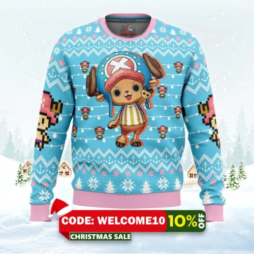 tony tony chopper ugly christmas sweater 1
