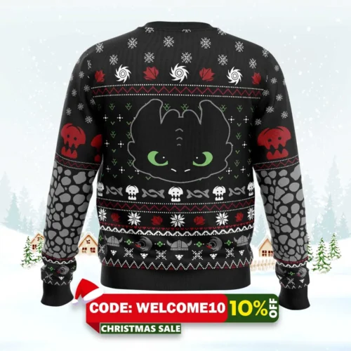 toothless how to train your dragon ugly christmas sweater 2