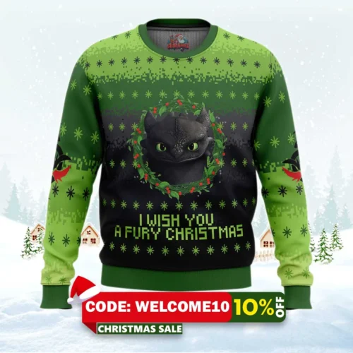 toothless ugly christmas sweater 1