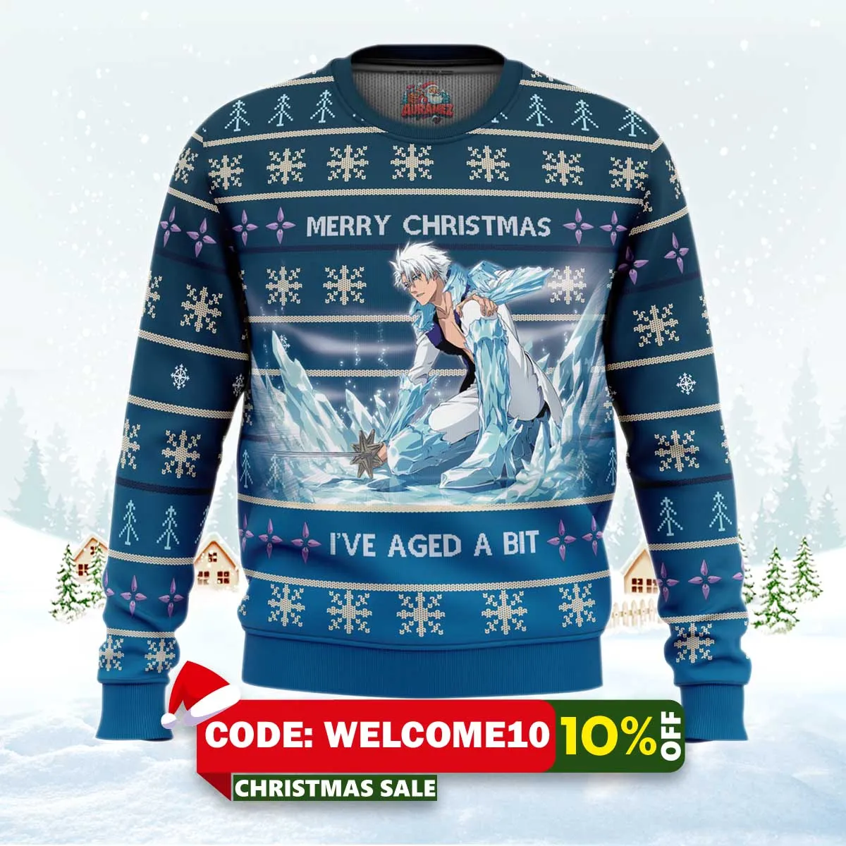 toshiro hitsugaya bleach ugly christmas sweater 1 toshiro hitsugaya bleach ugly christmas sweater 1