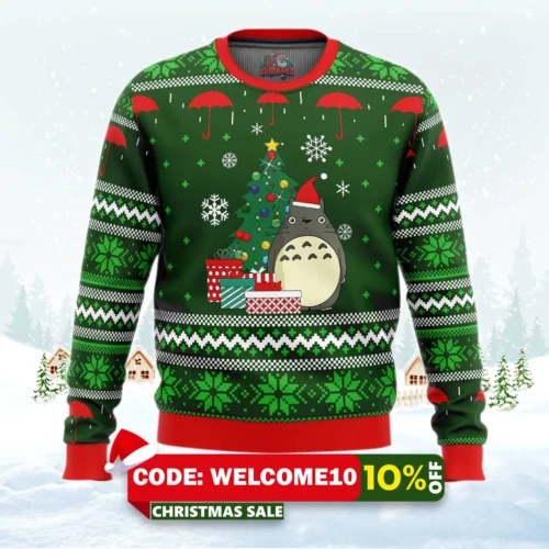 toto gifts my neighbor totoro ugly christmas sweater 1