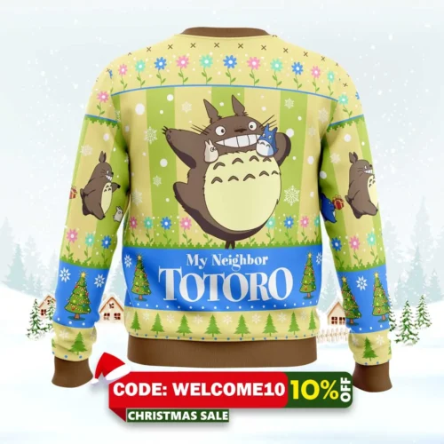 totoro and friends my neighbor totoro ugly christmas sweater 2
