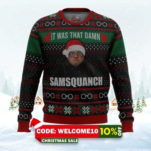 trailer park boys samsquanch ugly christmas sweater 1