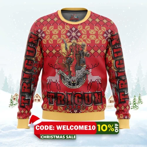 trigun alt ugly christmas sweater 1