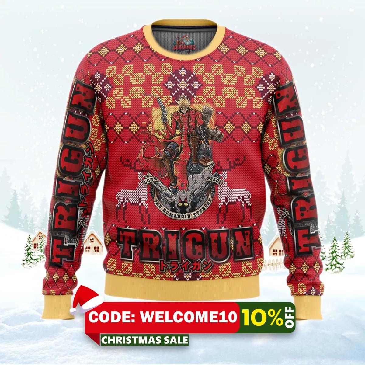 trigun alt ugly christmas sweater 1 trigun alt ugly christmas sweater 1