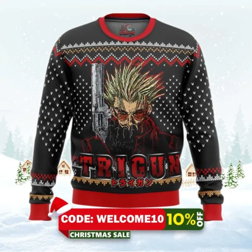 trigun vash emblem ugly christmas sweater 1