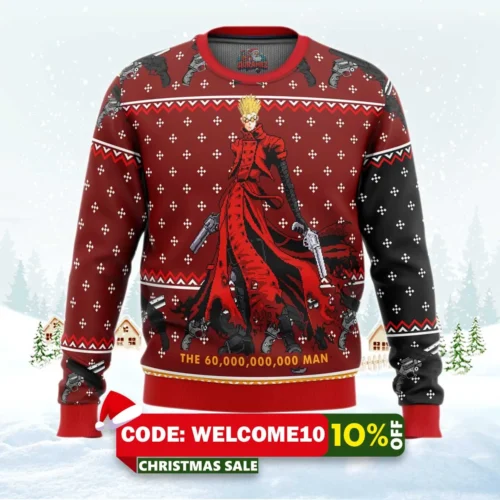 trigun vash the stampede ugly christmas sweater 1