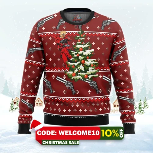 trigun vash ugly christmas sweater 1