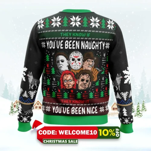 ugly slasher horror movie ugly christmas sweater 2