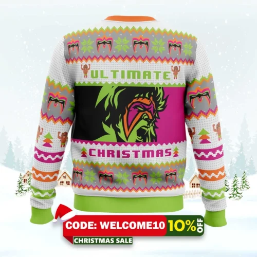 ultimate warrior christmas pro wrestling ugly christmas sweater 2