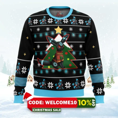umbreon pokemon ugly christmas sweater 1