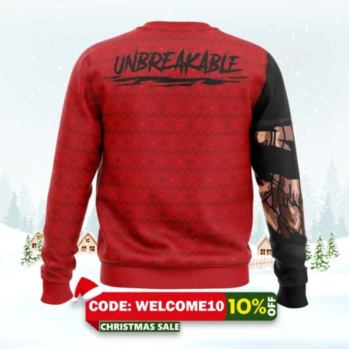 unbreakable red riot my hero academia ugly christmas sweater 2