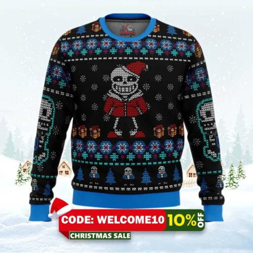undertale sans ugly christmas sweater 1