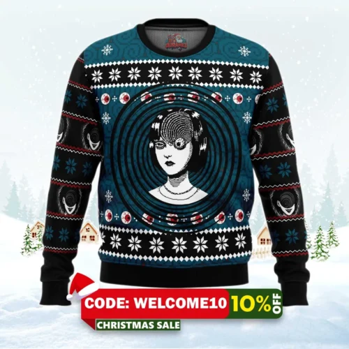 uzumaki junji ito ugly christmas sweater 1