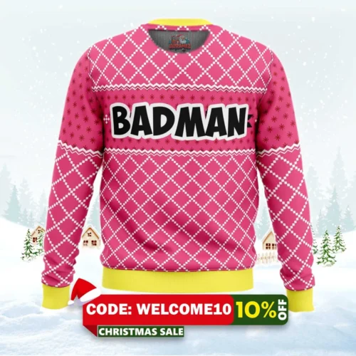 vegeta pink badman dragon ball z ugly christmas sweater 1