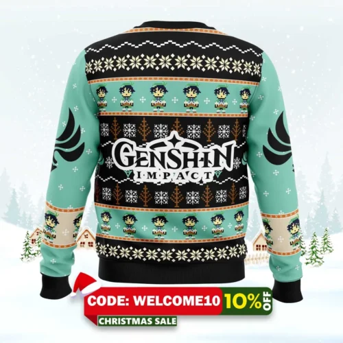 venti genshin impact ugly christmas sweater 2