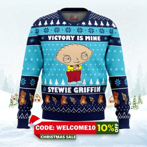victory is mine family guy ugly christmas sweater 1