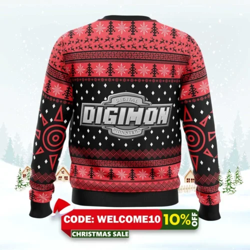 wargreymon digimon ugly christmas sweater 2
