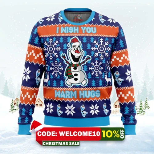 warm hugs frozen ugly christmas sweater 1