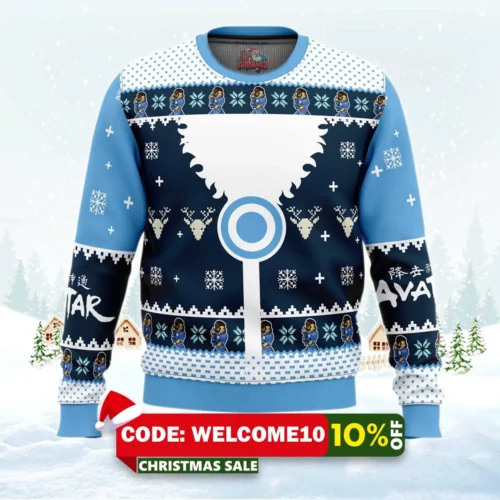 waterbenders water tribe avatar ugly christmas sweater 1