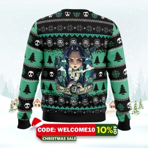 wednesday addams ugly christmas sweater 2