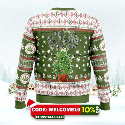 weed lit this year ugly christmas sweater 2