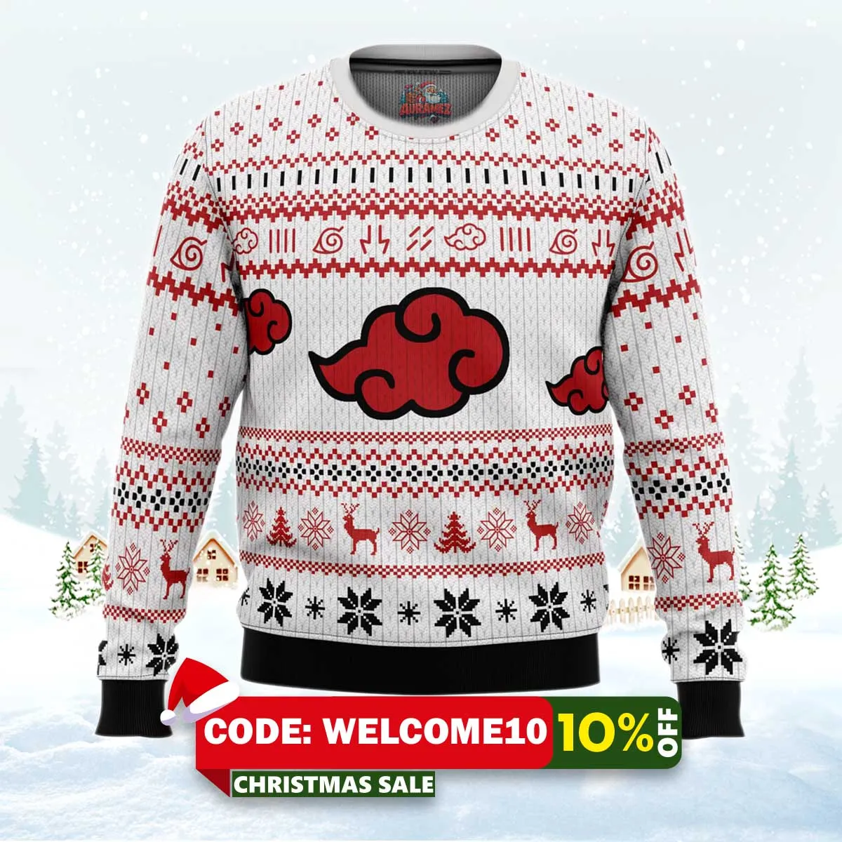 white christmas akatsuki christmas sweater 1 white christmas akatsuki christmas sweater 1