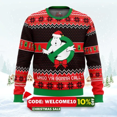 who you gonna call ghostbusters christmas sweater 1
