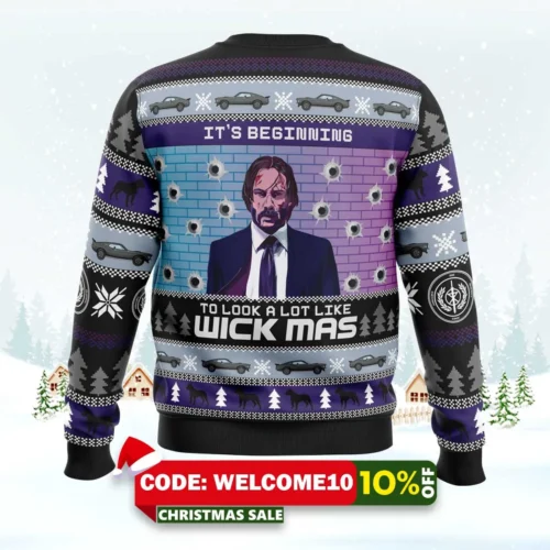 wick mas john wick ugly christmas sweater 2