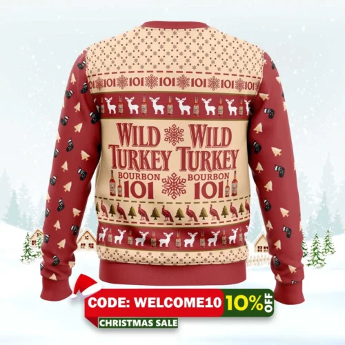 wild turkey bourbon ugly christmas sweater 2