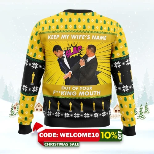will smith slaps chris rock meme ugly christmas sweater 2