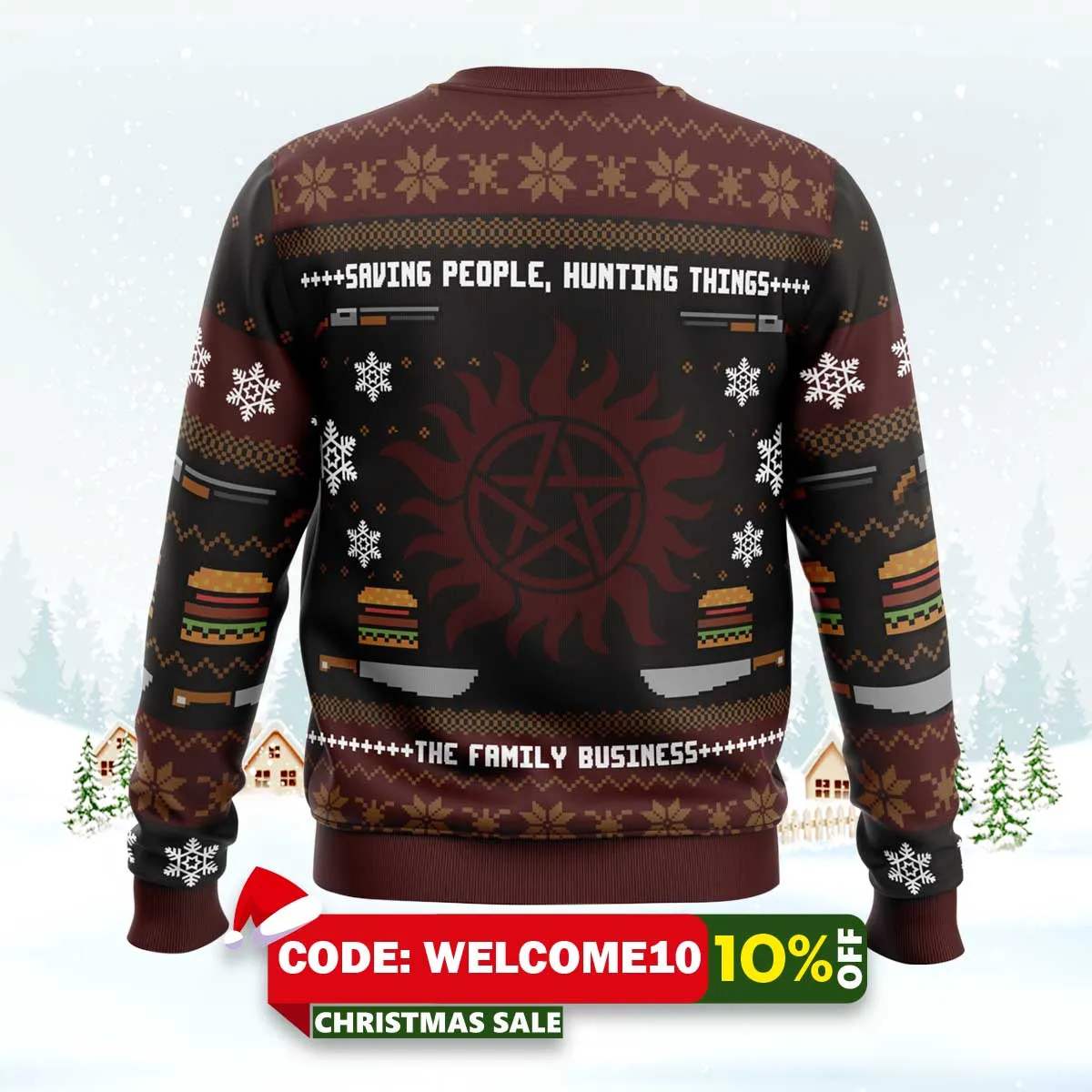 winchester christmas supernatural ugly christmas sweater 2 winchester christmas supernatural ugly christmas sweater 2