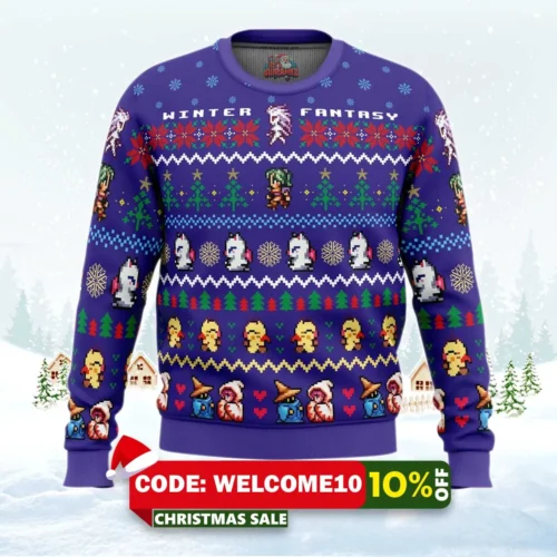 winter fantasy final fantasy ugly christmas sweater 1