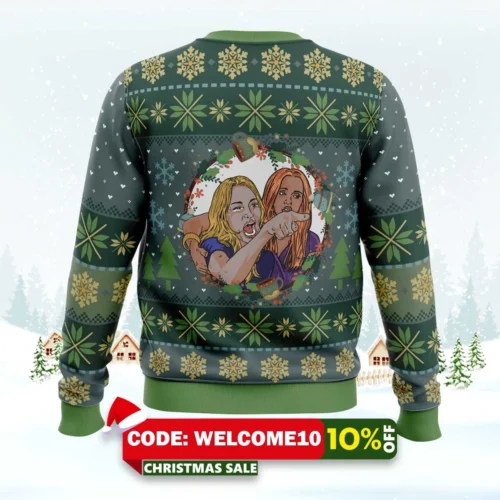 woman yelling at cat parody ugly christmas sweater 2