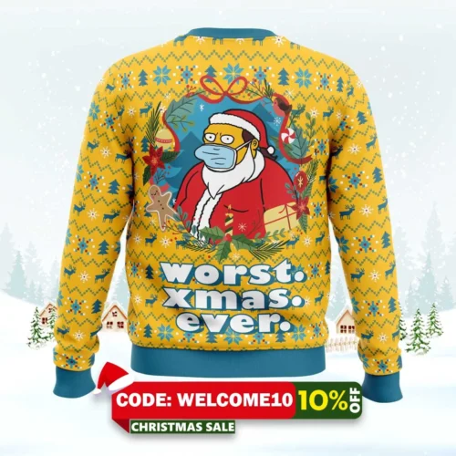 Worst Christmas Ever Simpsons Ugly Christmas Sweater 1 worst christmas ever simpsons ugly christmas sweater 2