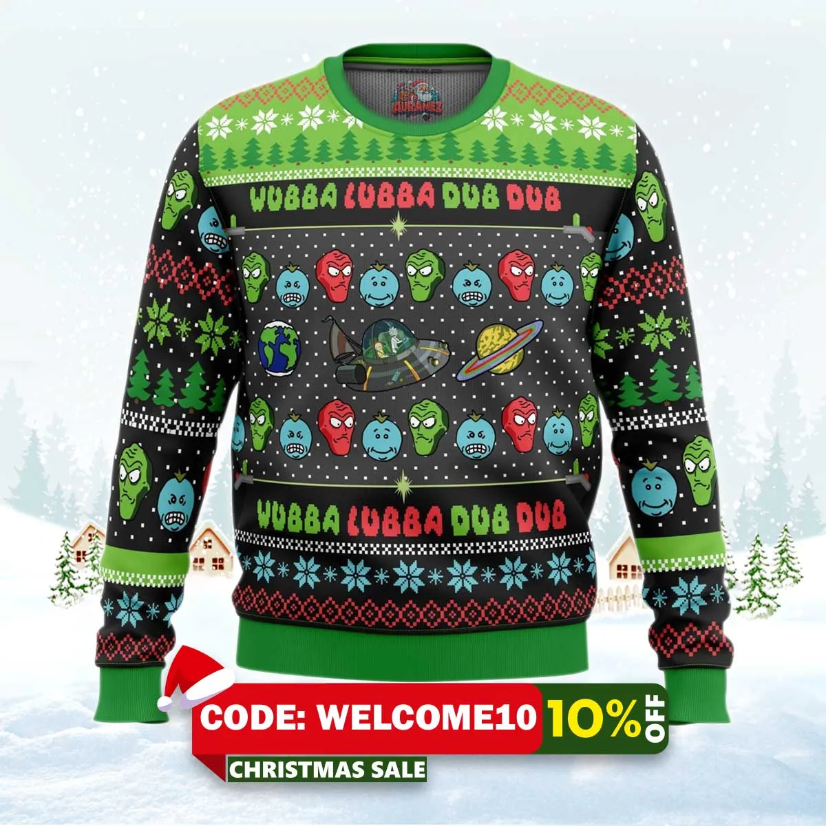 wubba lubba rick and morty ugly christmas sweater 1 wubba lubba rick and morty ugly christmas sweater 1