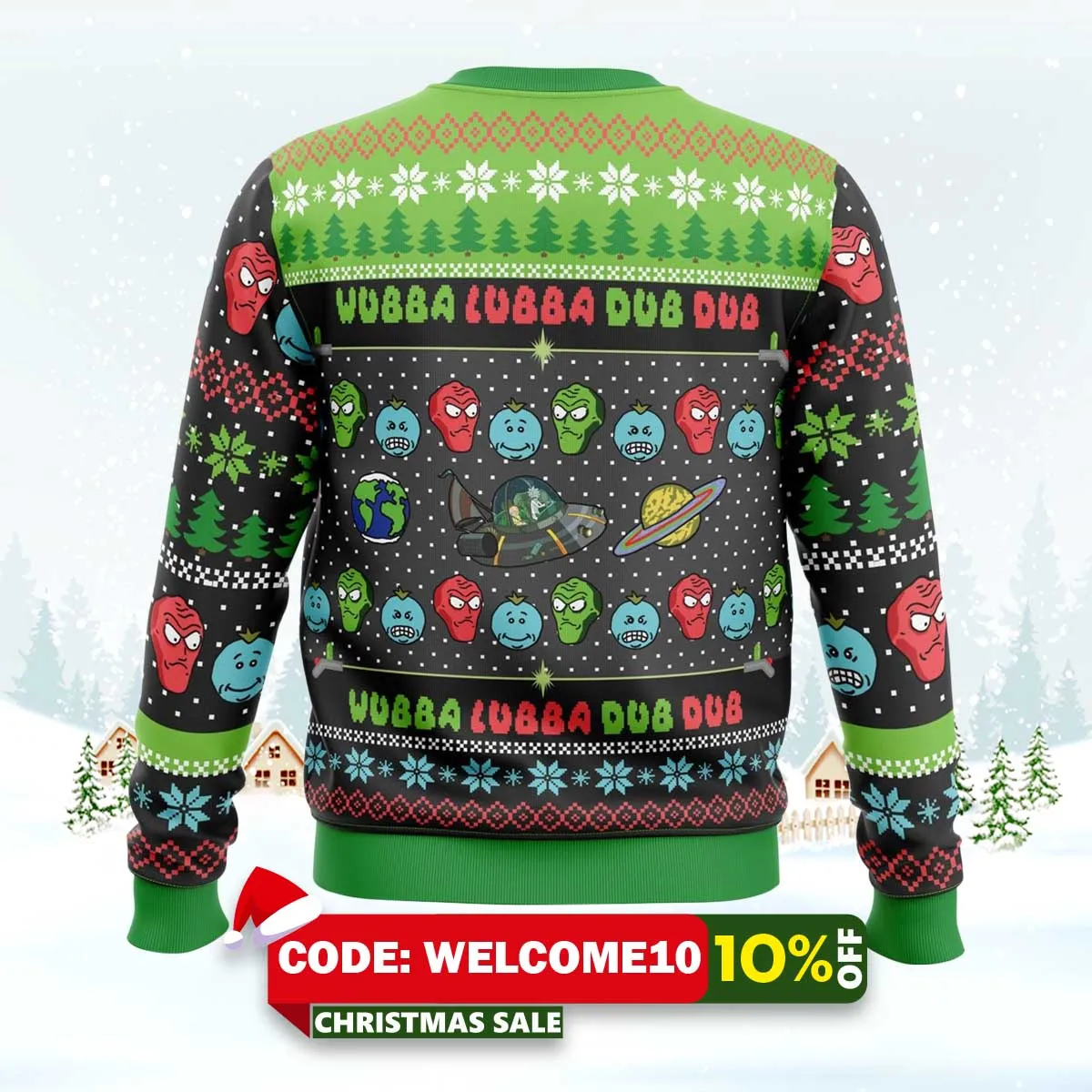 wubba lubba rick and morty ugly christmas sweater 2 wubba lubba rick and morty ugly christmas sweater 2