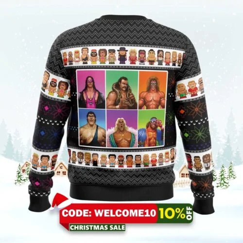 wwf wrestling legends ugly christmas sweater 2