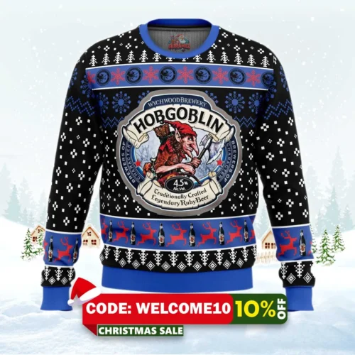 wychwood brewery hobgoblin ugly christmas sweater 1