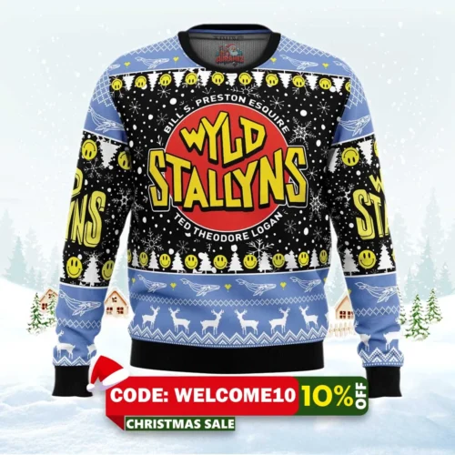 wyld stallyns bill & ted's adventure christmas sweater 1