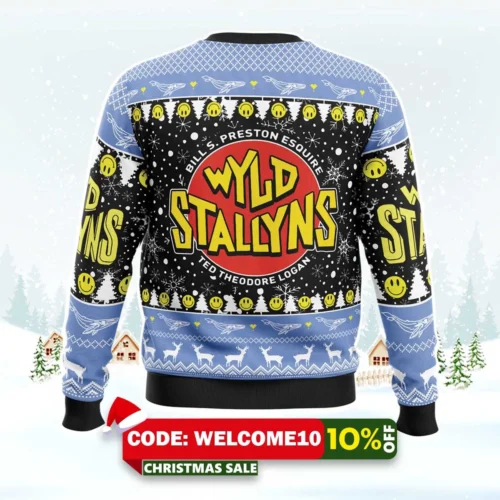 wyld stallyns bill & ted's adventure christmas sweater 2