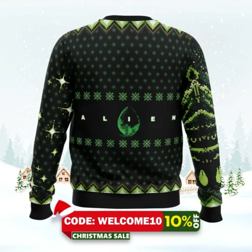 xenomorph alien ugly christmas sweater 2