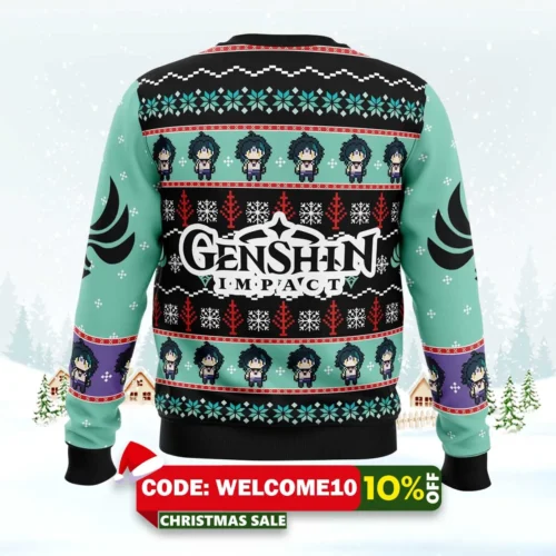 xiao genshin impact ugly christmas sweater 2