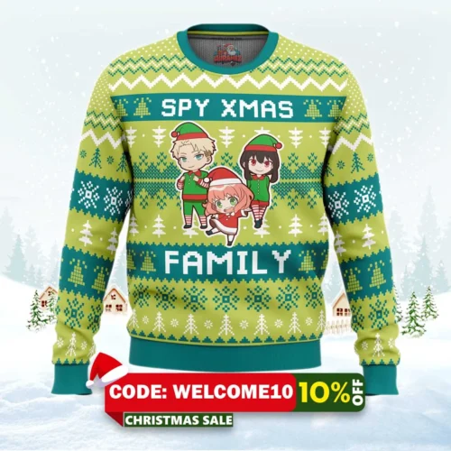 xmas family spy x family ugly christmas sweater 1