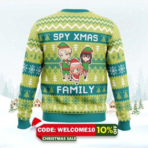 xmas family spy x family ugly christmas sweater 2