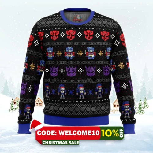 xmas in disguise transformers ugly christmas sweater 1