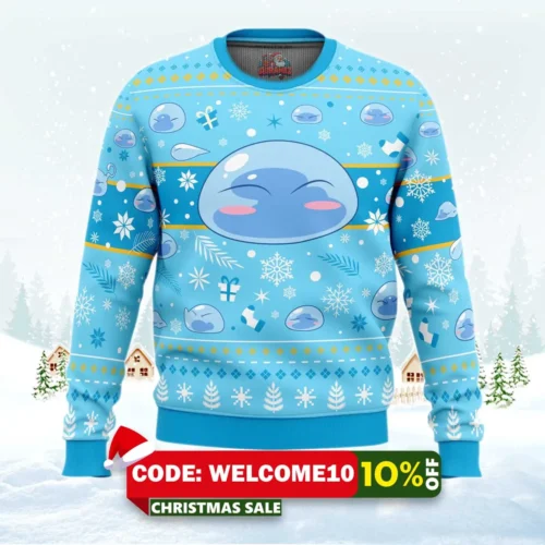 xmas slime that time i got reincarnated as a slime ugly christmas sweater 1