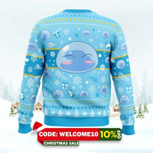 Xmas Slime That Time I Got Reincarnated As A Slime Ugly Christmas Sweater 1 xmas slime that time i got reincarnated as a slime ugly christmas sweater 2
