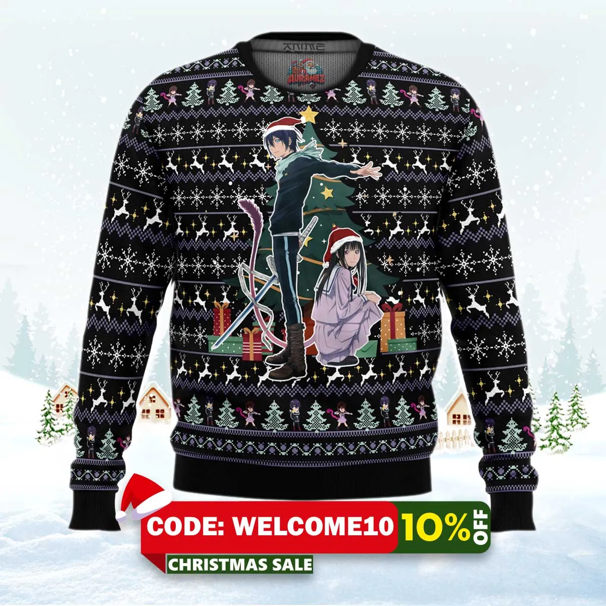 yato hiyori christmas noragami ugly christmas sweater 1 yato hiyori christmas noragami ugly christmas sweater 1