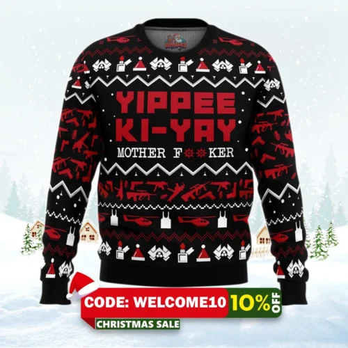 yippe ki yay die hard ugly christmas sweater 1